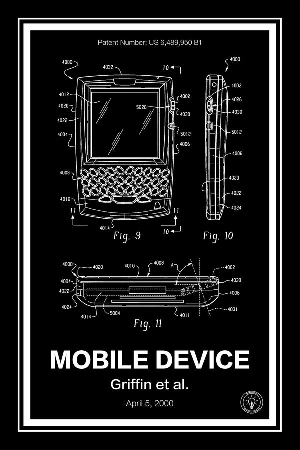 Blackberry Phone® Patent Print - Retro Patents