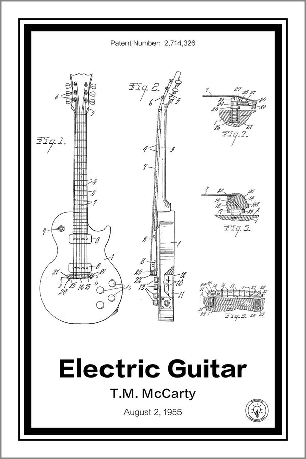 Electric Guitar Patent Print - Retro Patents