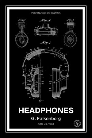Headphones Patent Print - Retro Patents