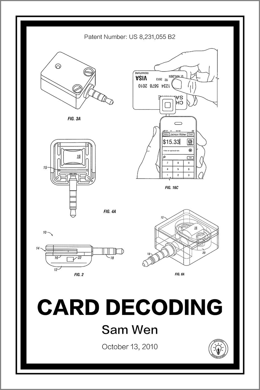 Square Card Reader® Patent Print - Retro Patents
