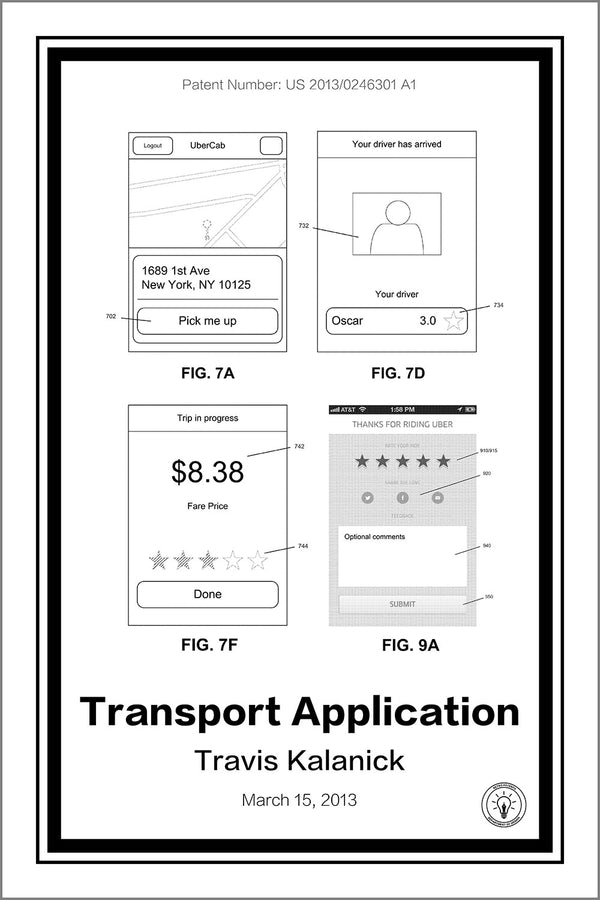 Uber Patent Print - Retro Patents